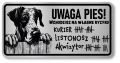 Tabliczka ostrzegawcza - Uwaga pies DOG NIEMIECKI śmieszna