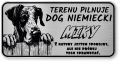 Tabliczka ostrzegawcza - Uwaga pies DOG NIEMIECKI z imieniem