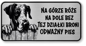 Tabliczka ostrzegawcza - Uwaga pies DOG NIEMIECKI śmieszna