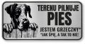Tabliczka ostrzegawcza - Uwaga pies DOG NIEMIECKI śmieszna