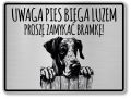 Tabliczka ostrzegawcza - Uwaga pies DOG NIEMIECKI
