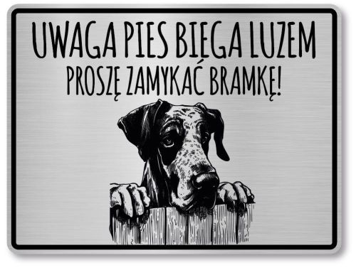 Tabliczka ostrzegawcza - Uwaga pies DOG NIEMIECKI