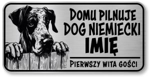 Tabliczka ostrzegawcza - Uwaga pies DOG NIEMIECKI