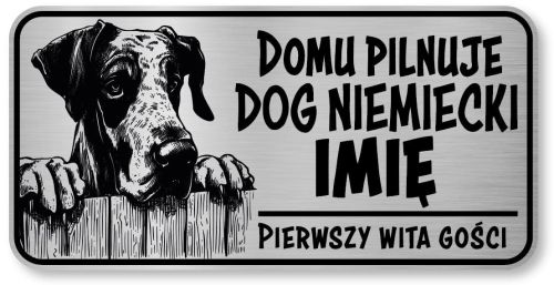 Tabliczka ostrzegawcza - Uwaga pies DOG NIEMIECKI