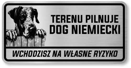 Tabliczka ostrzegawcza - Uwaga pies DOG NIEMIECKI