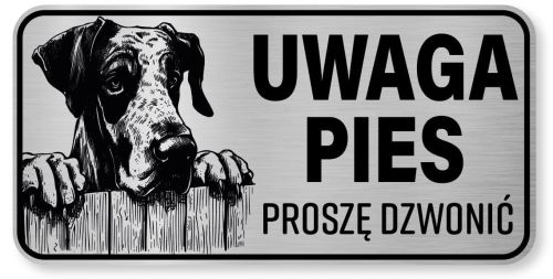 Tabliczka ostrzegawcza - Uwaga pies DOG NIEMIECKI