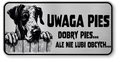 Tabliczka ostrzegawcza - Uwaga pies DOG NIEMIECKI