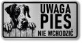 Tabliczka ostrzegawcza - Uwaga pies DOG NIEMIECKI