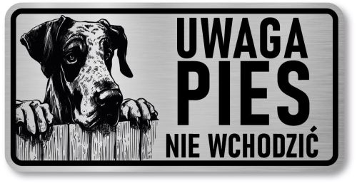 Tabliczka ostrzegawcza - Uwaga pies DOG NIEMIECKI