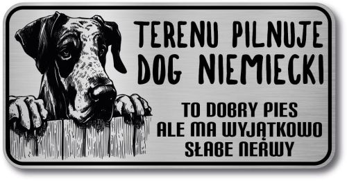 Tabliczka ostrzegawcza - Uwaga pies DOG NIEMIECKI