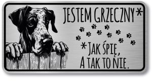 Tabliczka ostrzegawcza - Uwaga pies DOG NIEMIECKI