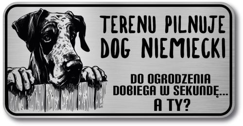 Tabliczka ostrzegawcza - Uwaga pies DOG NIEMIECKI
