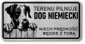 Tabliczka ostrzegawcza - Uwaga pies DOG NIEMIECKI