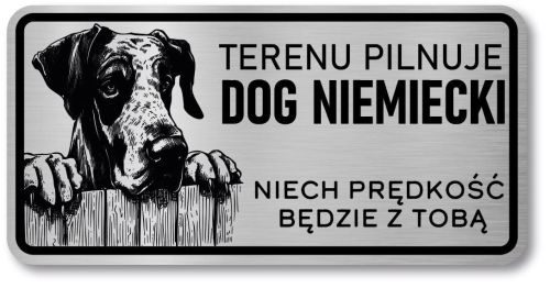 Tabliczka ostrzegawcza - Uwaga pies DOG NIEMIECKI