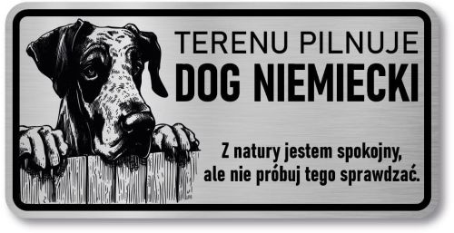 Tabliczka ostrzegawcza - Uwaga pies DOG NIEMIECKI