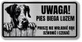 Tabliczka ostrzegawcza - Uwaga pies DOG NIEMIECKI