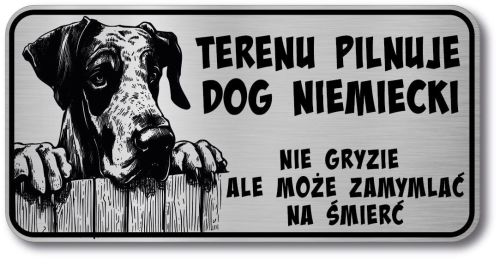 Tabliczka ostrzegawcza - Uwaga pies DOG NIEMIECKI