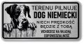 Tabliczka ostrzegawcza - Uwaga pies DOG NIEMIECKI