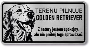 Tabliczka ostrzegawcza - Uwaga pies GOLDEN RETRIEVER