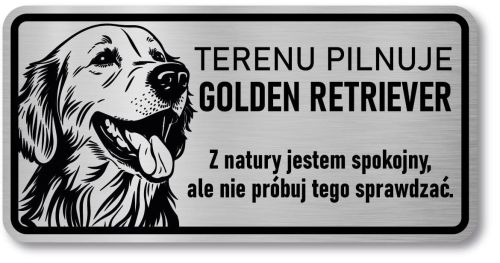 Tabliczka ostrzegawcza - Uwaga pies GOLDEN RETRIEVER