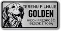 Tabliczka ostrzegawcza - Uwaga pies GOLDEN RETRIEVER