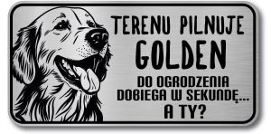 Tabliczka ostrzegawcza - Uwaga pies GOLDEN RETRIEVER
