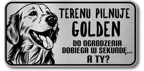 Tabliczka ostrzegawcza - Uwaga pies GOLDEN RETRIEVER