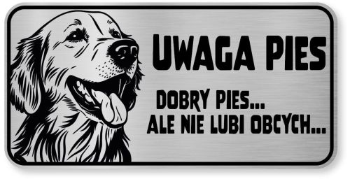 Tabliczka ostrzegawcza - Uwaga pies GOLDEN RETRIEVER