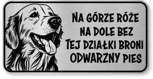 Tabliczka ostrzegawcza - Uwaga pies GOLDEN RETRIEVER