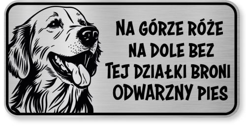 Tabliczka ostrzegawcza - Uwaga pies GOLDEN RETRIEVER