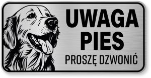 Tabliczka ostrzegawcza - Uwaga pies GOLDEN RETRIEVER
