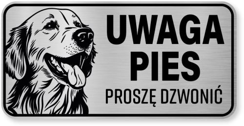 Tabliczka ostrzegawcza - Uwaga pies GOLDEN RETRIEVER