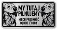 Tabliczka ostrzegawcza - Uwaga pies GOLDEN RETRIEVER 2 psy