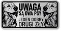 Tabliczka ostrzegawcza - Uwaga pies GOLDEN RETRIEVER 2 psy