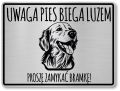 Tabliczka ostrzegawcza - Uwaga pies GOLDEN RETRIEVER
