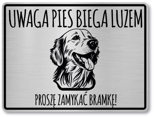 Tabliczka ostrzegawcza - Uwaga pies GOLDEN RETRIEVER