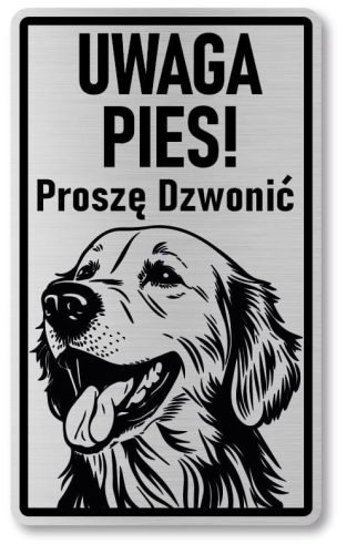 Tabliczka ostrzegawcza - Uwaga pies GOLDEN RETRIEVER