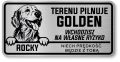Tabliczka ostrzegawcza - Uwaga pies GOLDEN RETRIEVER z imieniem