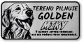 Tabliczka ostrzegawcza - Uwaga pies GOLDEN RETRIEVER z imieniem
