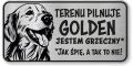 Tabliczka ostrzegawcza - Uwaga pies GOLDEN RETRIEVER śmieszna