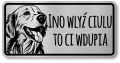 Tabliczka ostrzegawcza - Uwaga pies GOLDEN RETRIEVER po śląsku