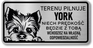 Tabliczka ostrzegawcza - Uwaga pies York