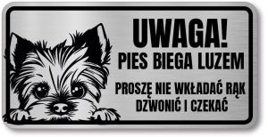 Tabliczka ostrzegawcza - Uwaga pies York