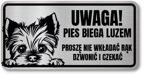 Tabliczka ostrzegawcza - Uwaga pies York