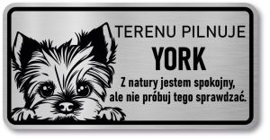 Tabliczka ostrzegawcza - Uwaga pies York