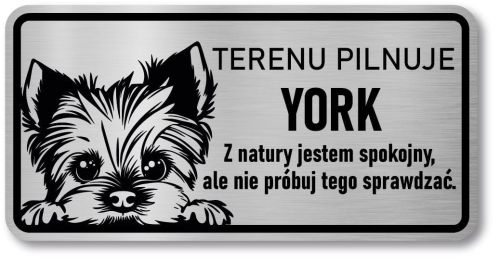 Tabliczka ostrzegawcza - Uwaga pies York