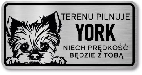 Tabliczka ostrzegawcza - Uwaga pies York