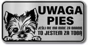 Tabliczka ostrzegawcza - Uwaga pies York