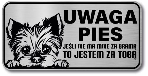 Tabliczka ostrzegawcza - Uwaga pies York