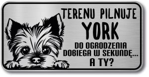 Tabliczka ostrzegawcza - Uwaga pies York